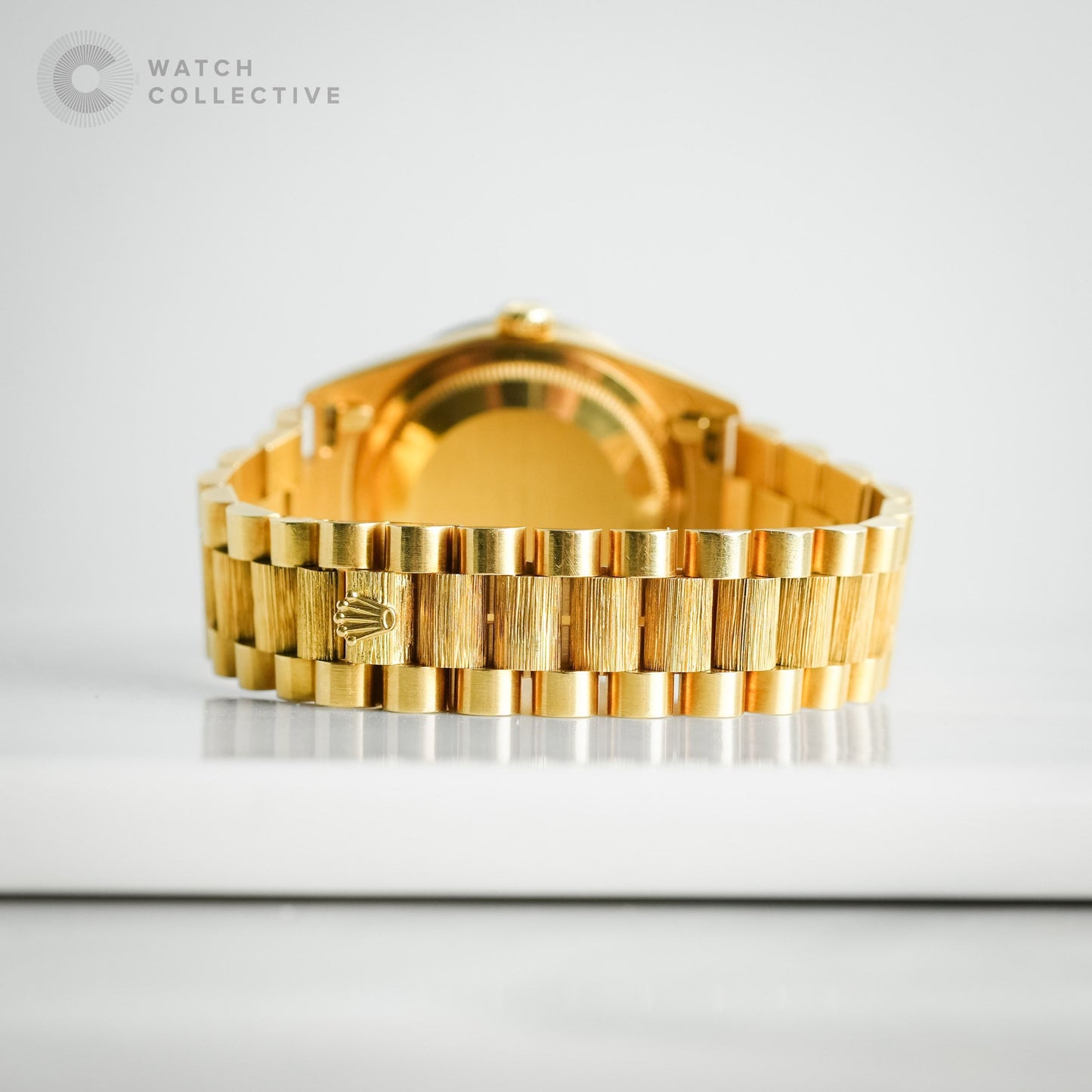 Rolex Day Date factory ferrite with AM bezel double quickset 18k Yellow Gold 18248