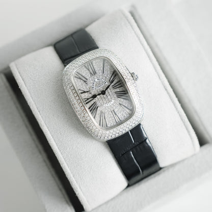 Franck Muller Galet Steel Quartz Movement Factory Diamonds