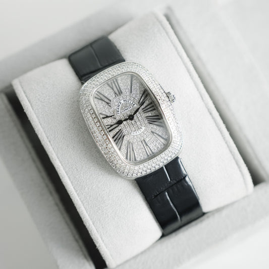 Franck Muller Galet Steel Quartz Movement Factory Diamonds
