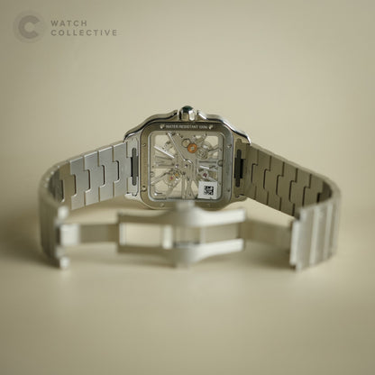 Complete Set Cartier Skeleton dial santos stainless steel 47.5x38mm manual 4109
