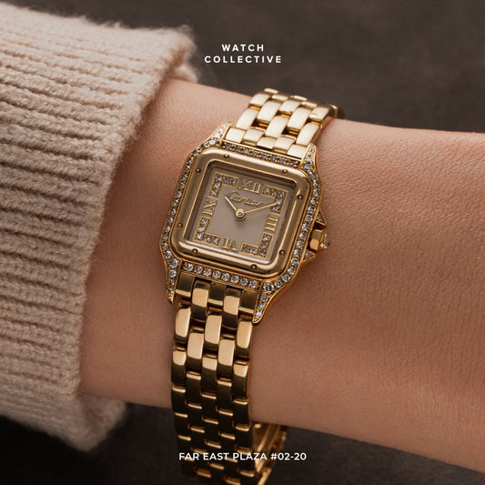 Cartier Ladies Panthere Diamond bezel 18k Yellow gold 22mm quartz 86691