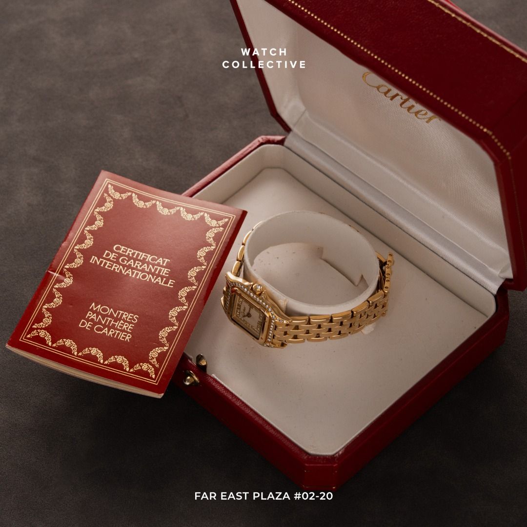 Cartier Ladies Panthere Diamond bezel 18k Yellow gold 22mm quartz 86691