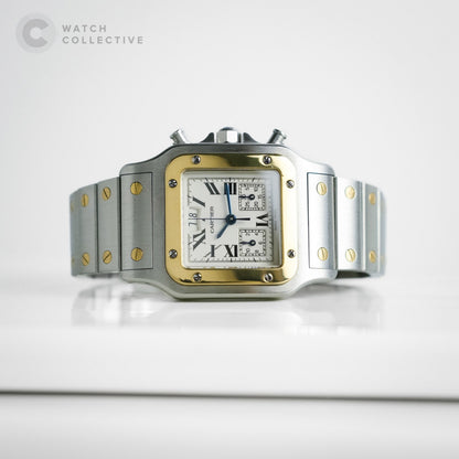 Cartier Santos Galbee Two toned Yellow gold White dial 29mm quartz