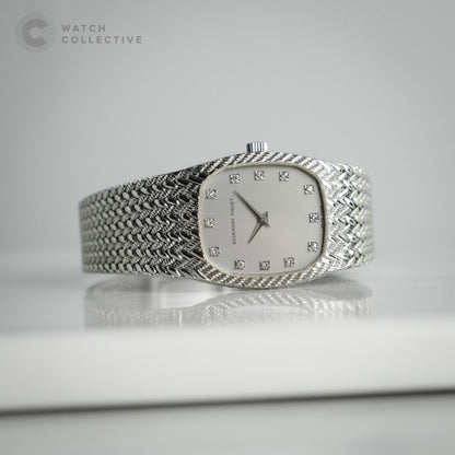 Full Set💎Audemars Piguet 18k white gold diamond dress watch 21.5mm manual