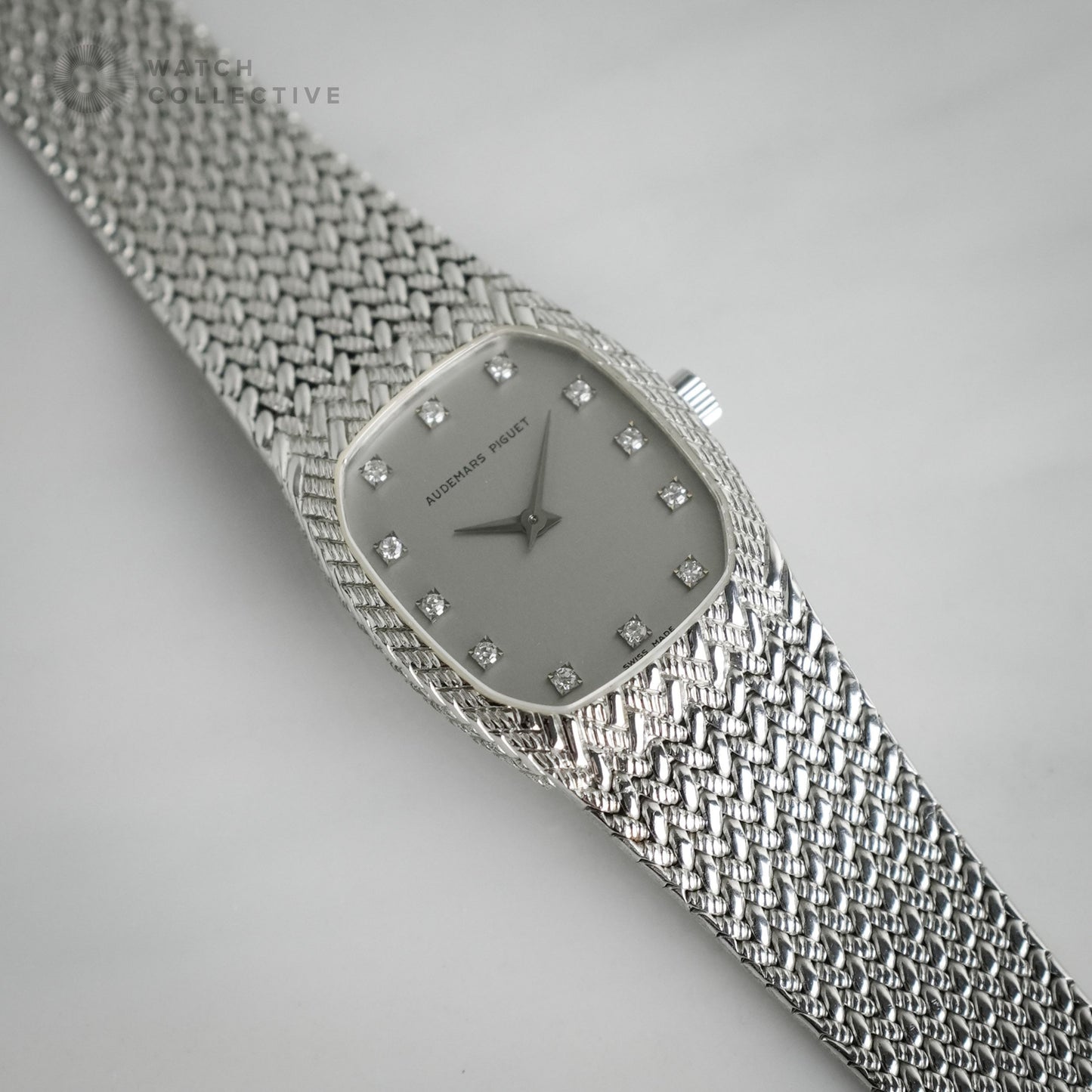 Full Set💎Audemars Piguet 18k white gold diamond dress watch 21.5mm manual