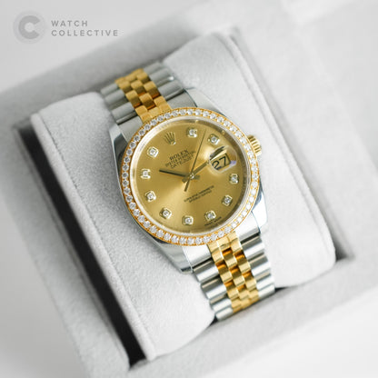 Rolex Datejust Two toned diamond bezel 116243
