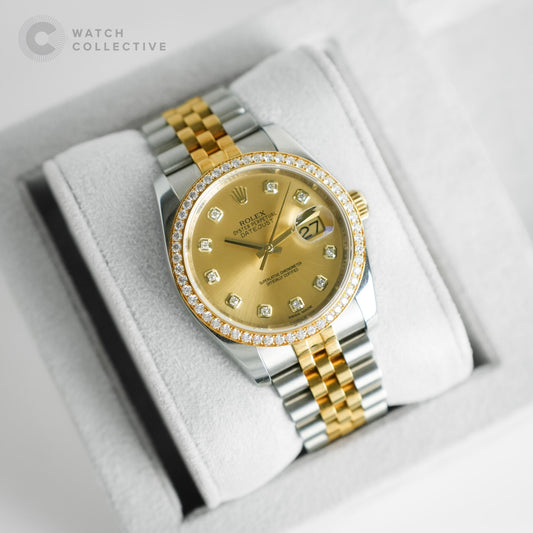 Rolex Datejust Two toned diamond bezel 116243