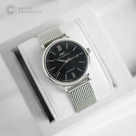 IWC Portofino Black Dial Automatic With Date & Mesh Bracelet