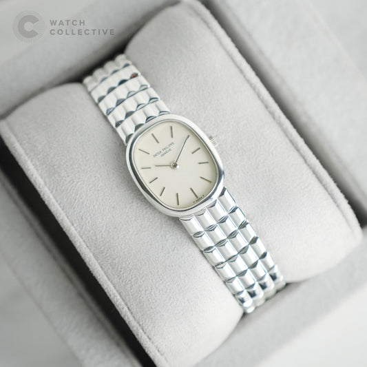 Patek Philippe Ellipse quartz White Gold Ivory dial 20mm (55gms) 4764/5