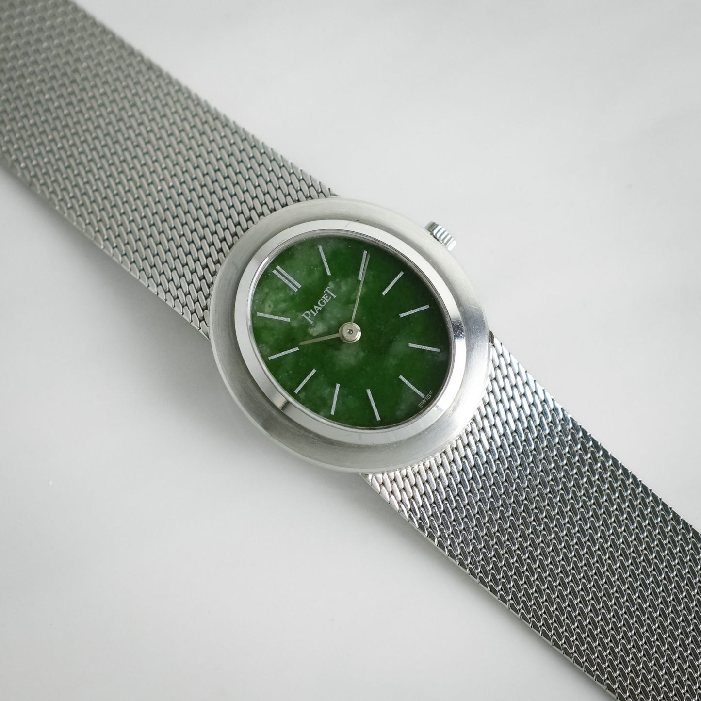 Piaget 18K White Gold Integrated Bracelet Jade Dial 9333 B11