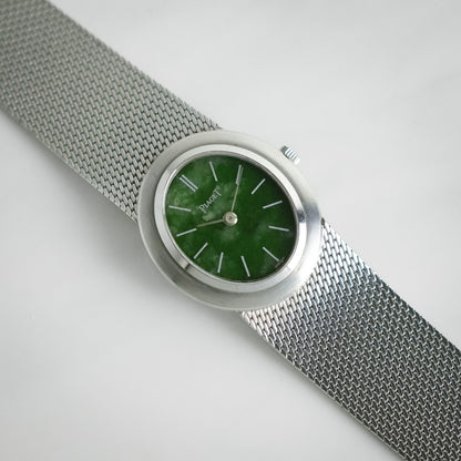 Piaget 18K White Gold Integrated Bracelet Jade Dial 9333 B11