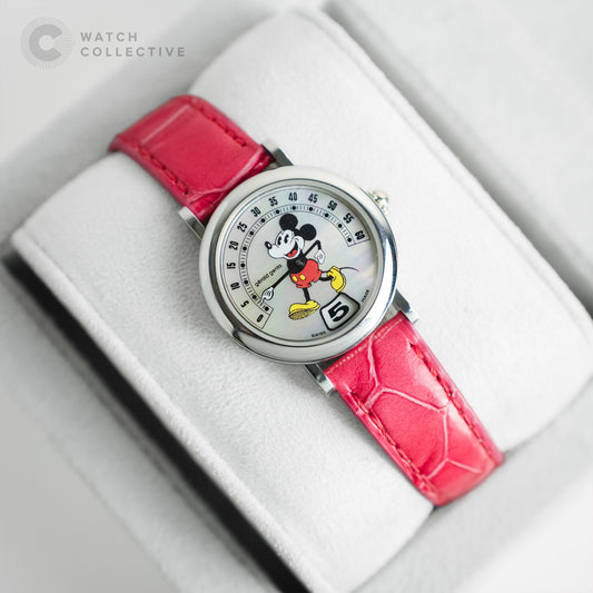 JUMPING HOUR MICKEY Gerald Genta retro fantasy Mickey jumping hour, Quartz in steel