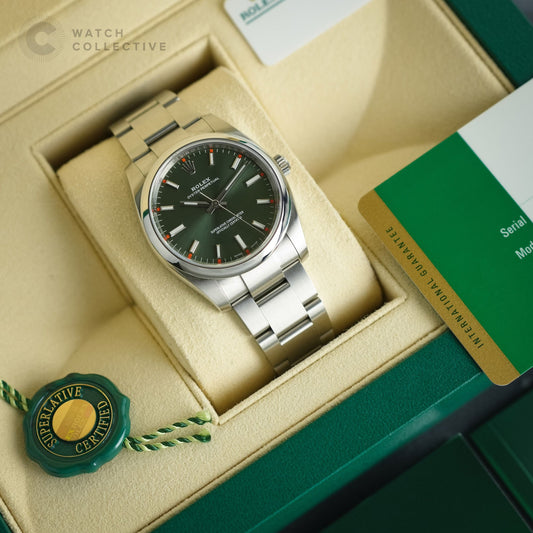 Rolex Oyster Perpetual Olive Green Khanjar 34mm automatic 114200