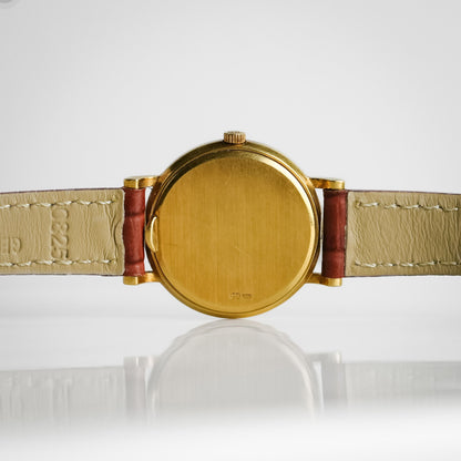 Patek Philippe Calatrava 18k Yellow Gold White Dial Roman Clous De Paris Hobnail 25mm Quartz 4819