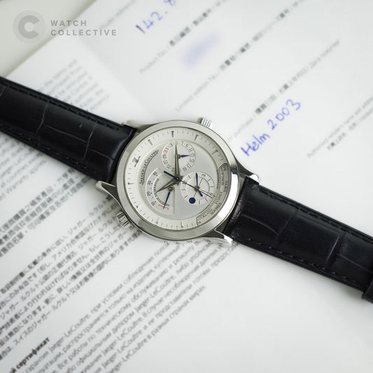 Jaeger-LeCoultre Master Geographic stainless steel leather strap automatic 38mm 142.8.92
