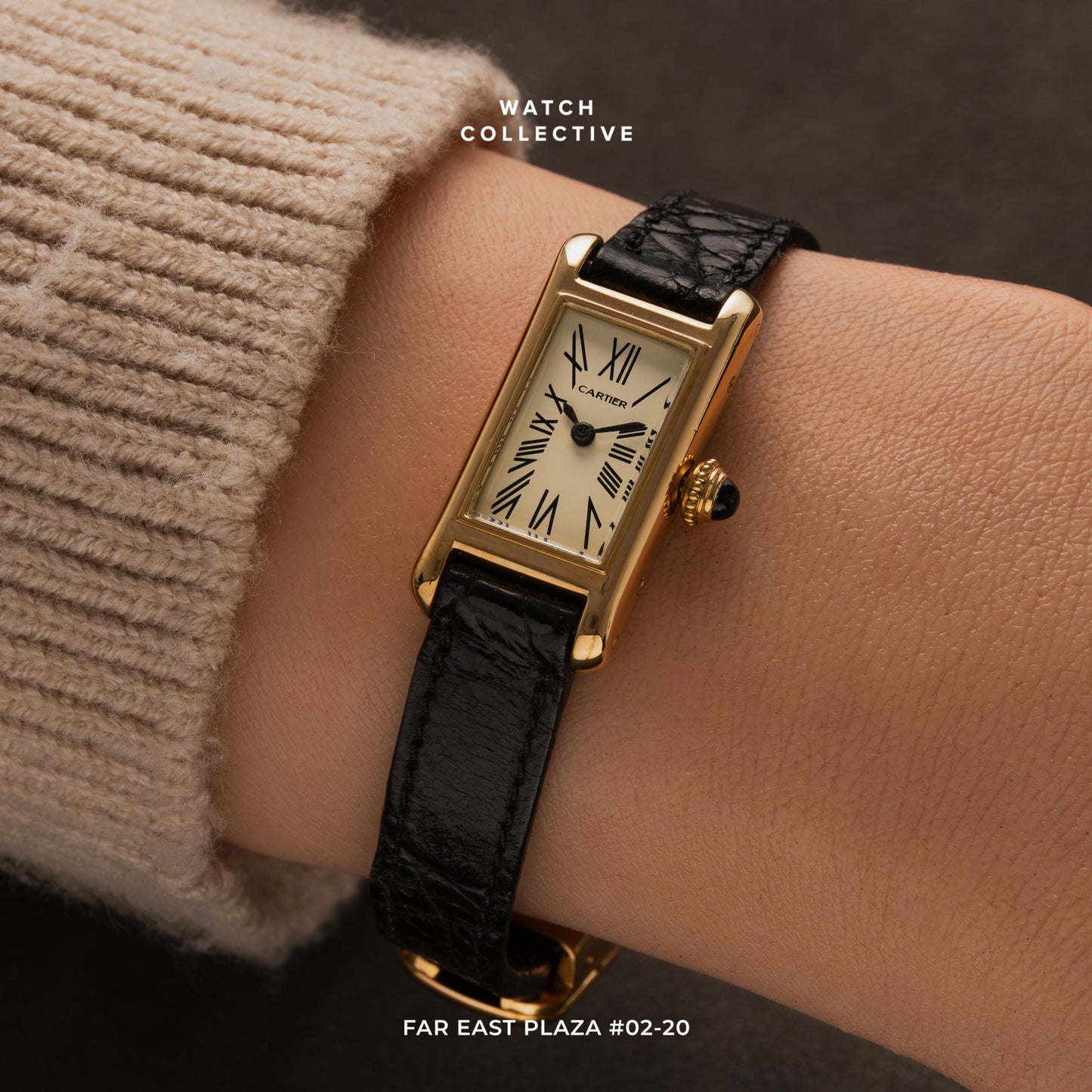 Cartier Mini Tank Alongee 18k yellow gold 14mm manual winding