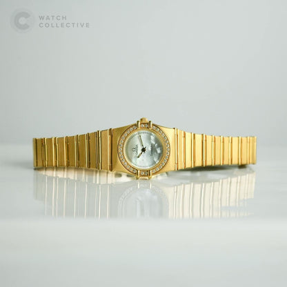 Omega Constellation 18k Solid gold MOP diamond bezel ladies 22mm quartz 8951081.1