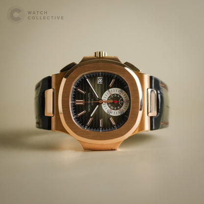 Patek Philippe Nautilus Chronograph 18k Rose Gold 40.5mm Automatic 5980R-001