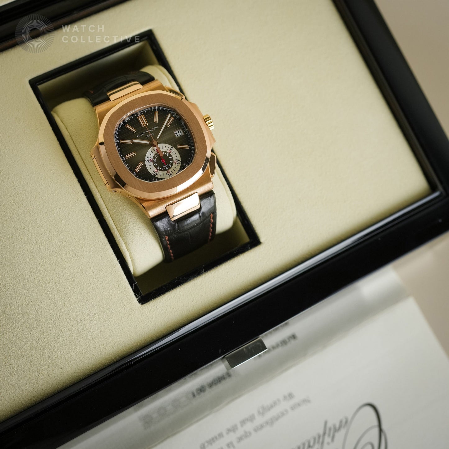 Patek Philippe Nautilus Chronograph 18k Rose Gold 40.5mm Automatic 5980R-001