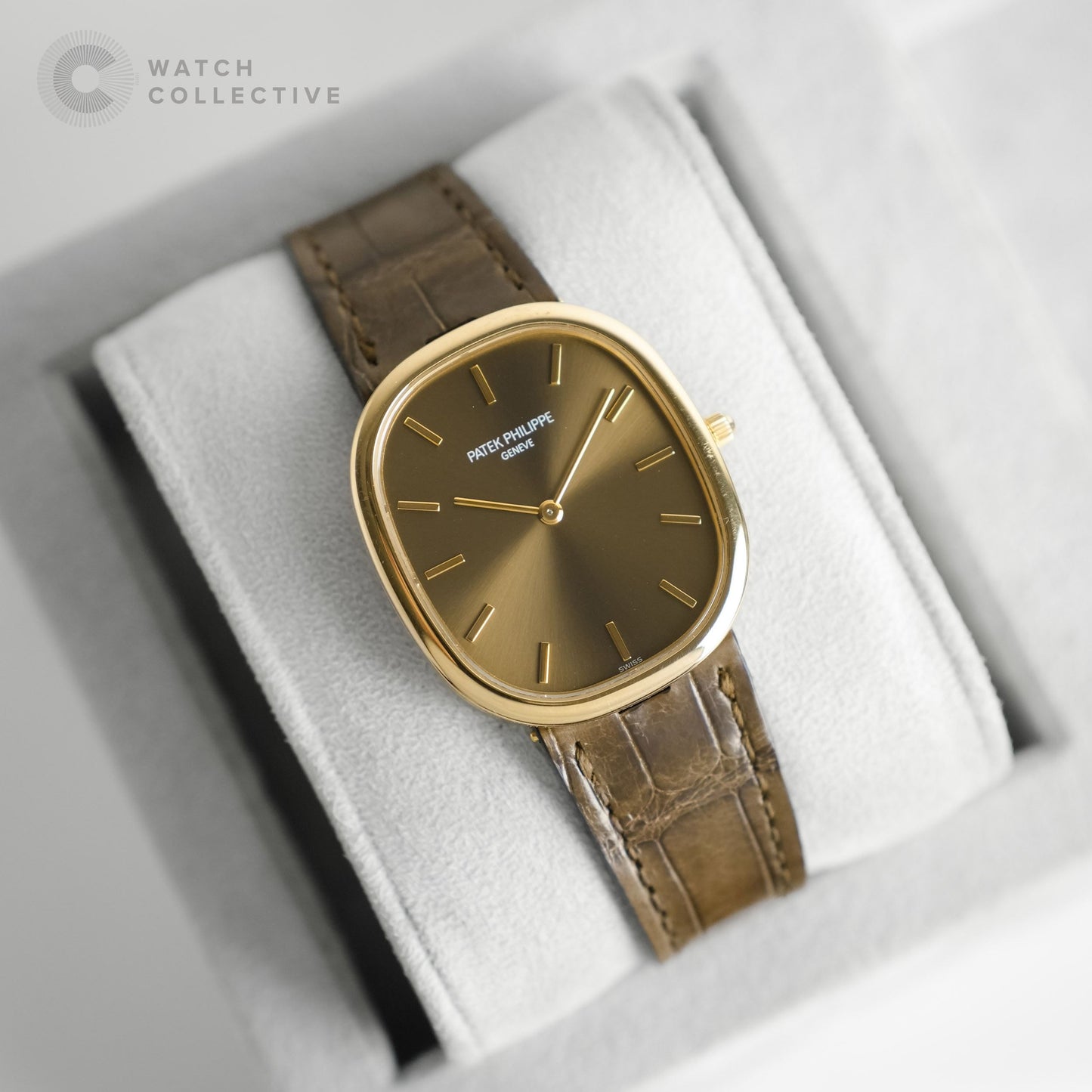 Patek Philippe Golden Ellipse 18k Rose gold brown dial 31mm Automatic 3738/100R-001