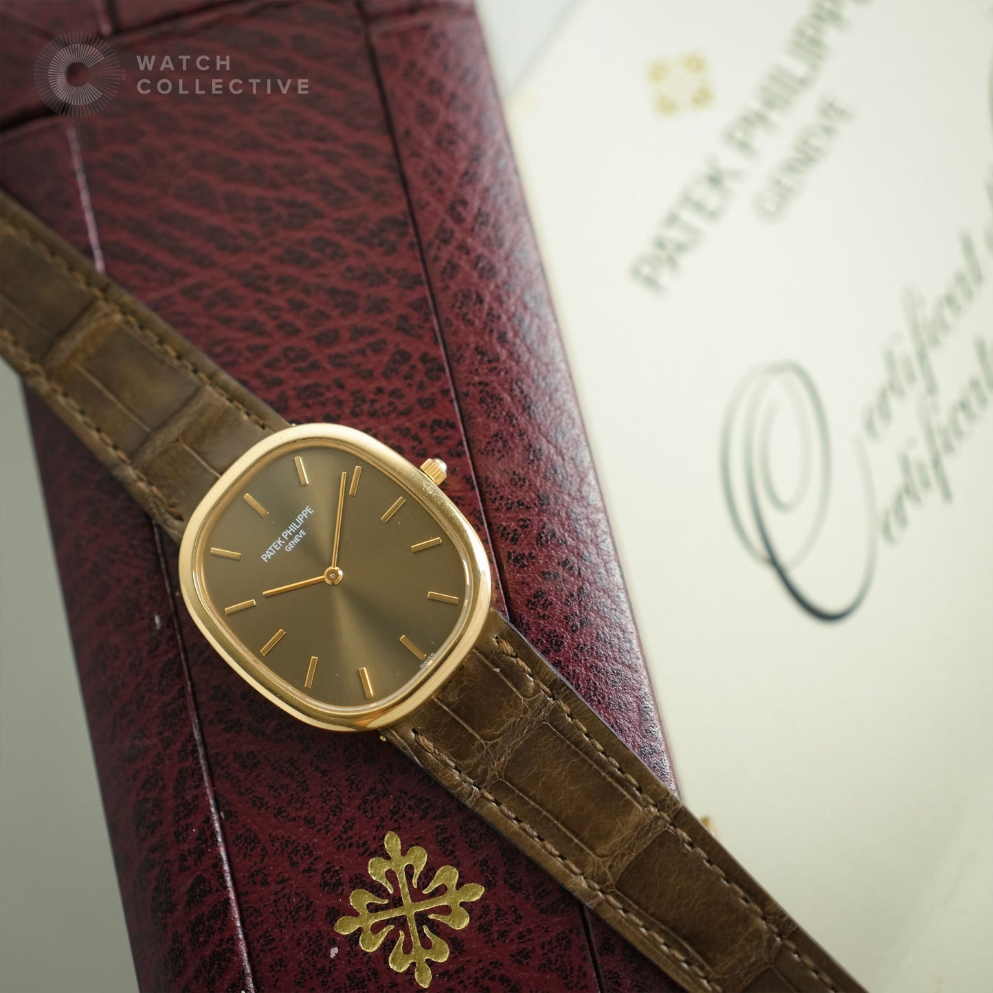 Patek Philippe Golden Ellipse 18k Rose gold brown dial 31mm Automatic 3738/100R-001