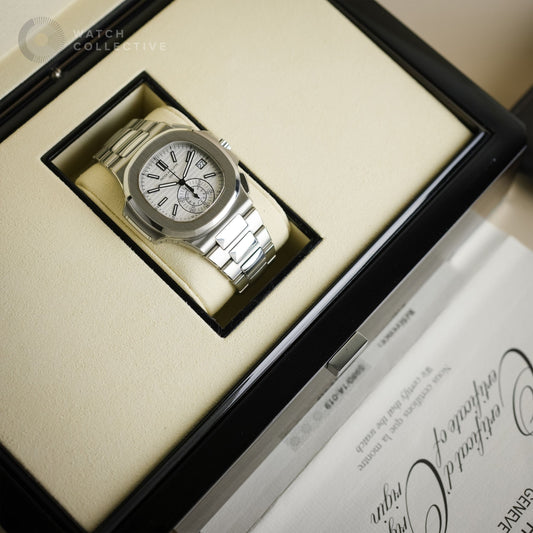 Patek Philippe Nautilus Chronograph Stainless Steel White Dial 5980/1A-019