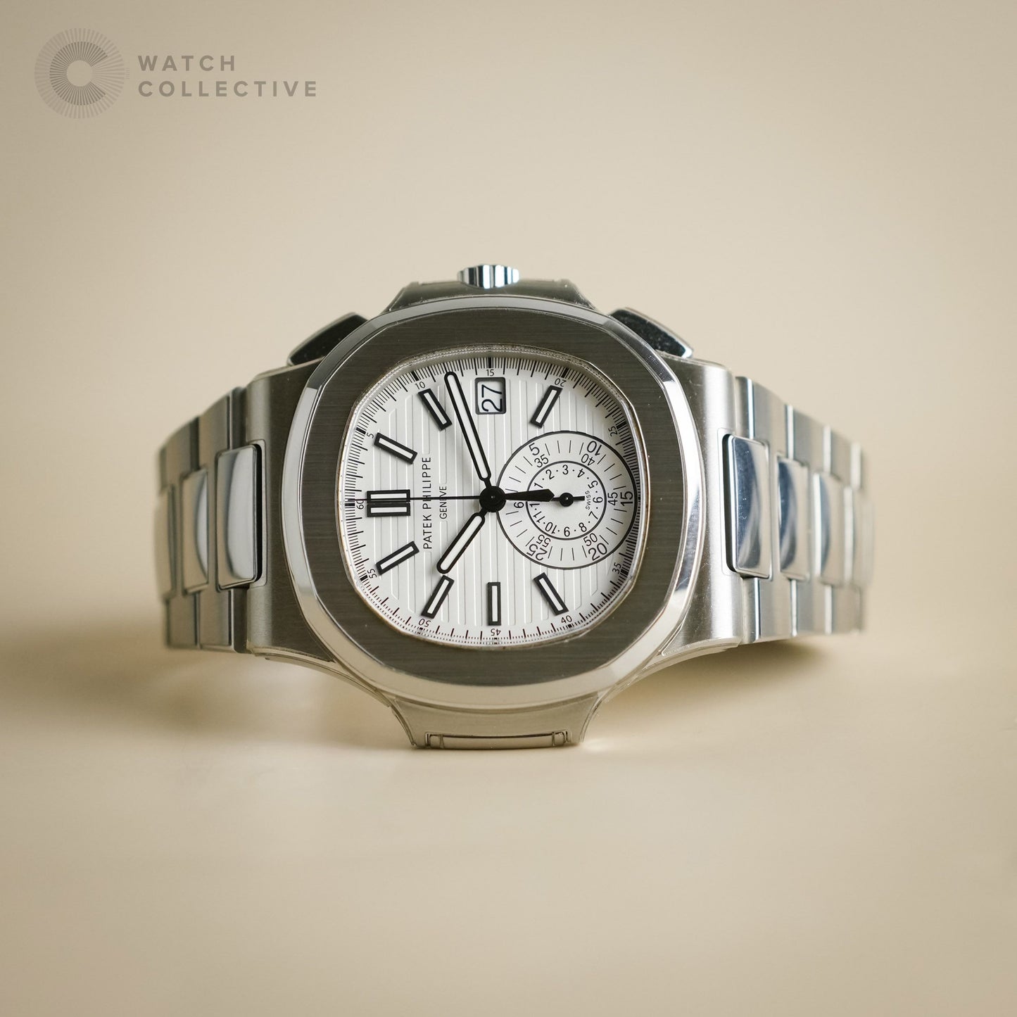 Patek Philippe Nautilus Chronograph Stainless Steel White Dial 5980/1A-019