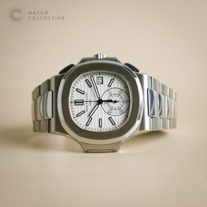 Patek Philippe Nautilus Chronograph Stainless Steel White Dial 5980/1A-019