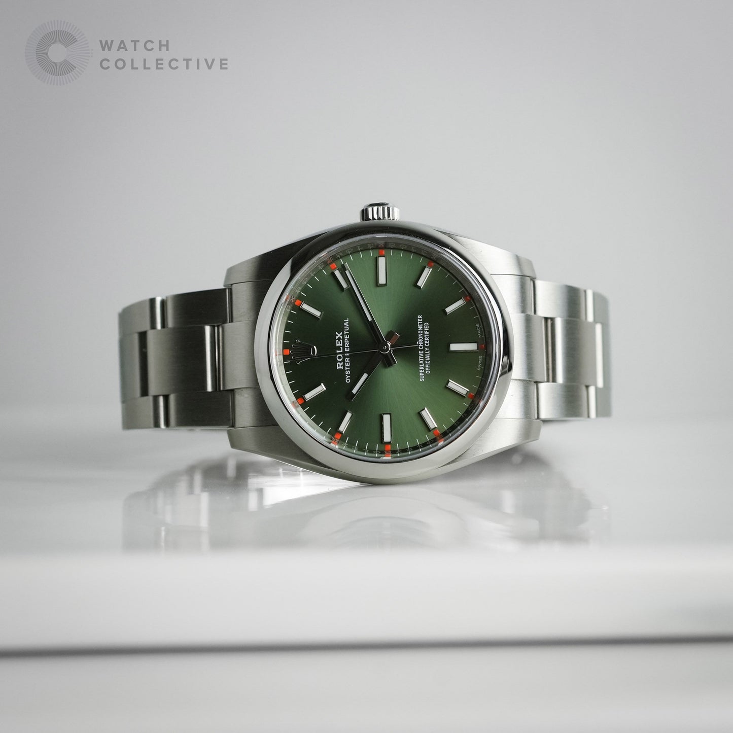 Rolex Oyster Perpetual Olive Green Khanjar 34mm automatic 114200