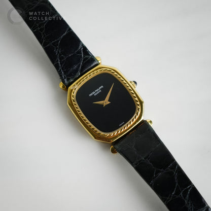 Patek Philippe Golden Ellipse 18k Yellow gold Onyx dial 22x25mm manual 4431