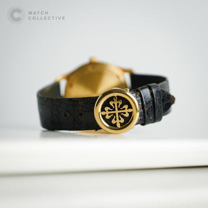 ORIGINAL DEPLOYMENT Patek Philippe Calatrava 18k yellow gold automatic 34mm 3998J