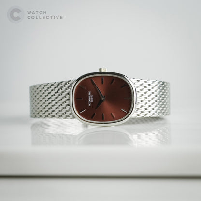 Patek Philippe Golden Ellipse 18K White Gold Tropical Salmon Dial 4226