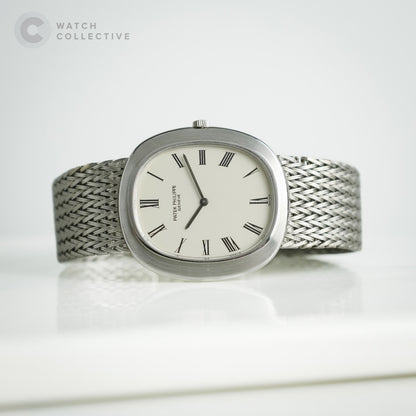 Patek Philippe Grand Ellipse 18K White Gold Silver Roman Dial 3589/1