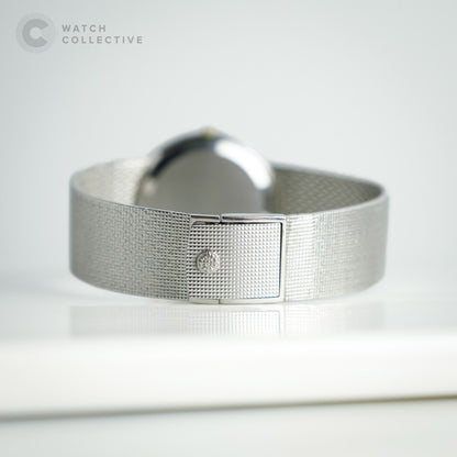 Patek Philippe Vintage White gold integrated bracelet watch with hobnail bezel and dial