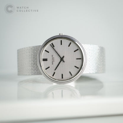 Patek Philippe Vintage White gold integrated bracelet watch with hobnail bezel and dial