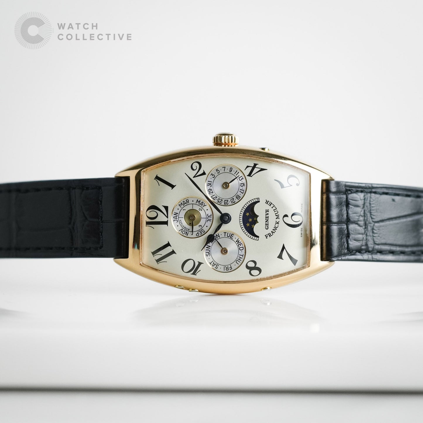Franck Muller Curvex Perpetual Calendar 18k yellow gold 30x44mm automatic 2851 S6 QP
