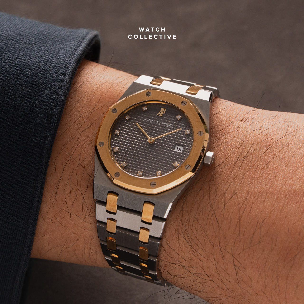 Audemars Piguet Royal Oak Two Tone Grey Dial Factory Diamond Dial 33mm Automatic 56175SA