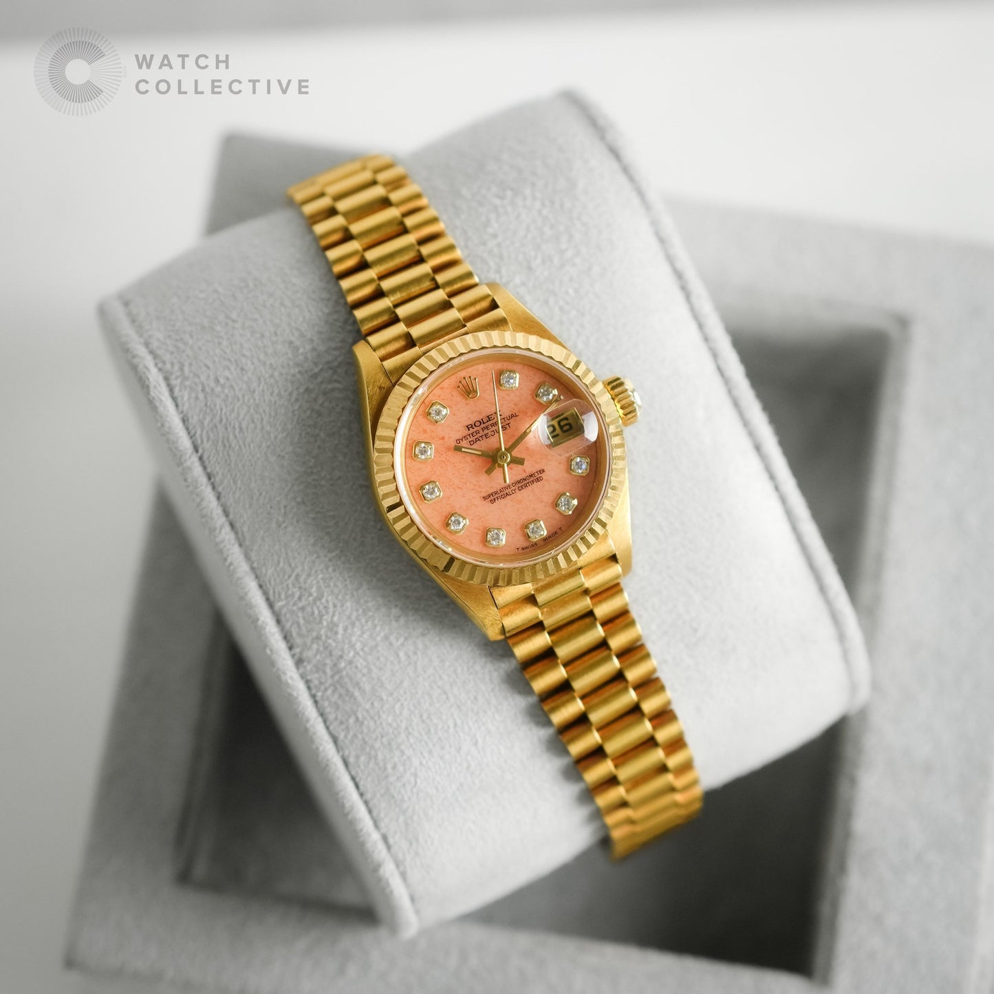 Rolex Datejust Salmon dial 18k Yellow gold 26mm automatic 69178