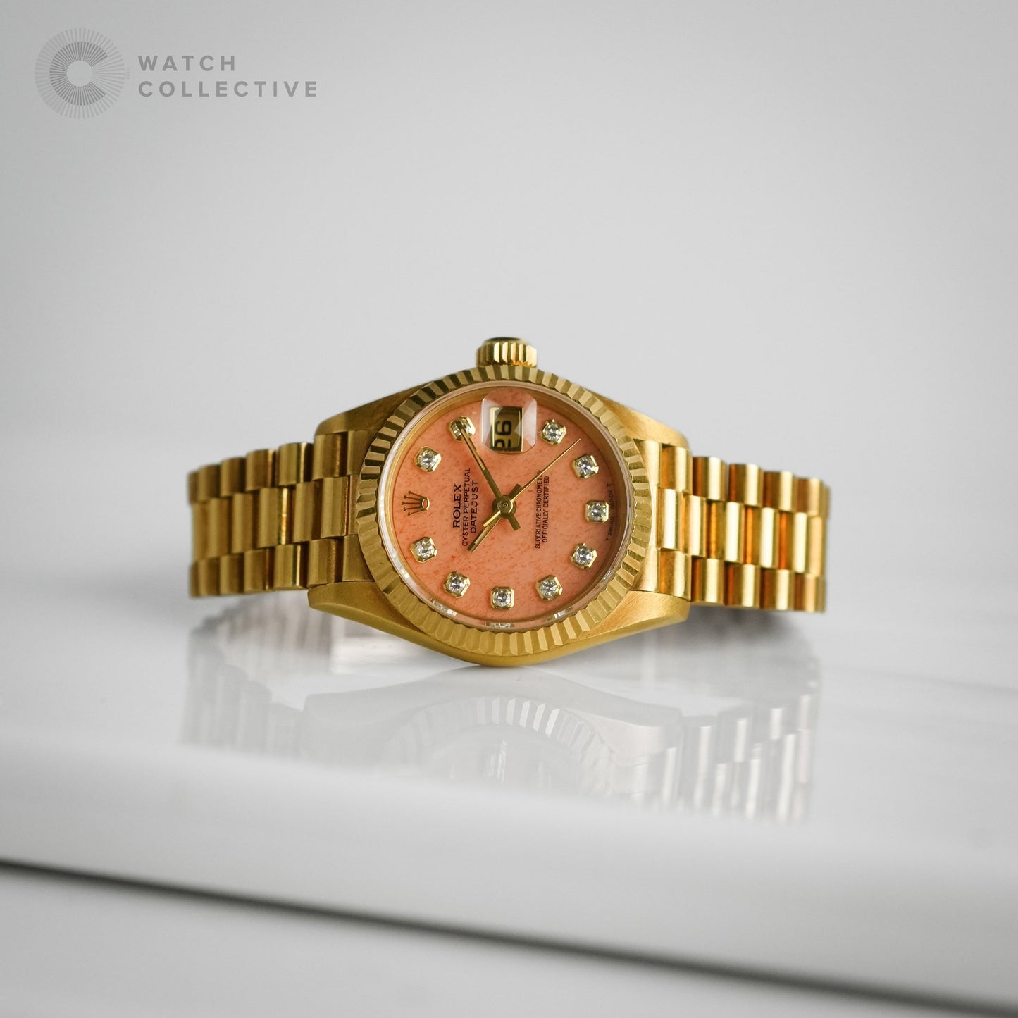 Rolex Datejust Salmon dial 18k Yellow gold 26mm automatic 69178