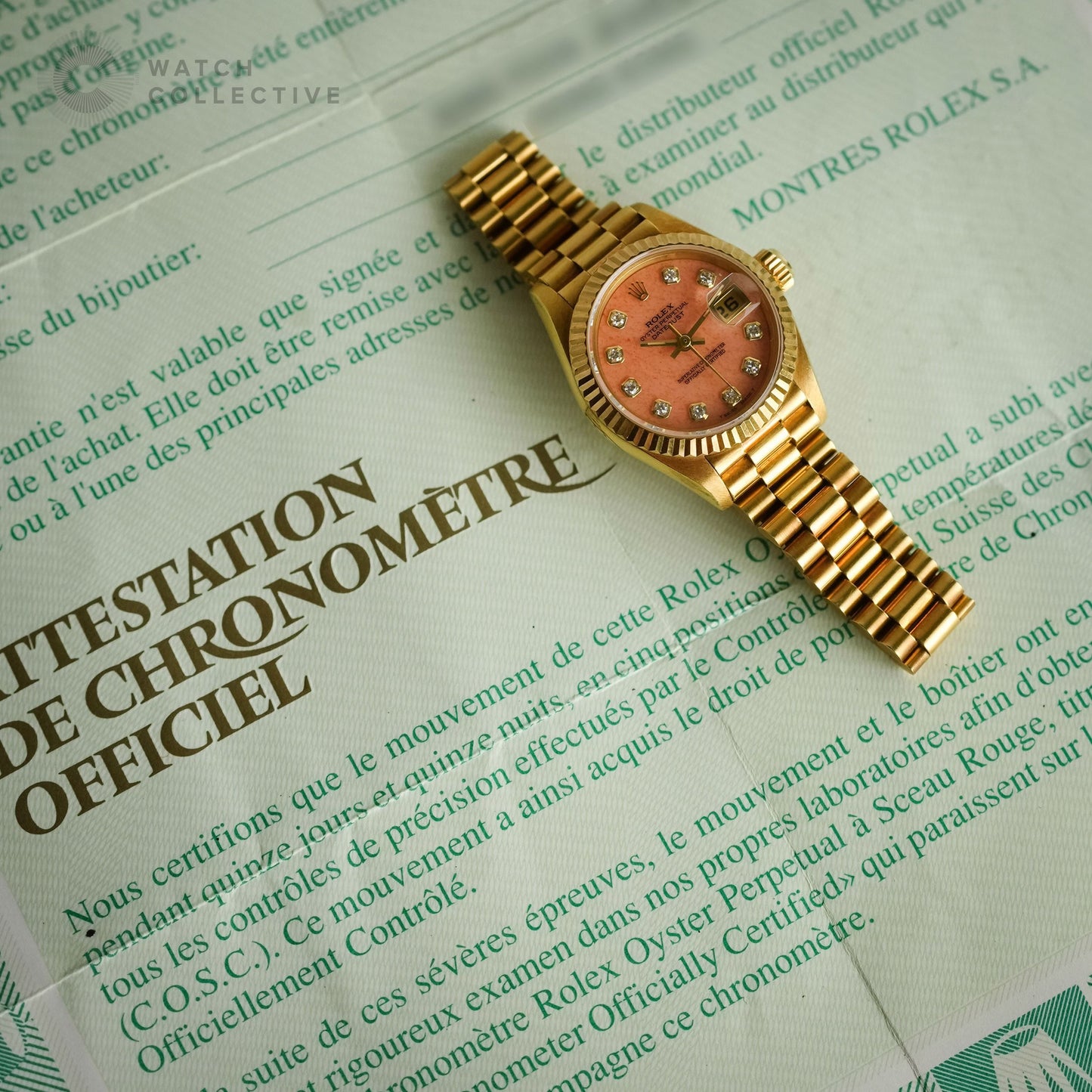 Rolex Datejust Salmon dial 18k Yellow gold 26mm automatic 69178