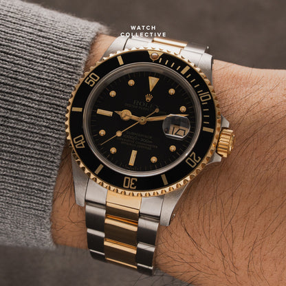 Rolex Submariner Date Black Dial Two Tone 40mm Automatic 16803