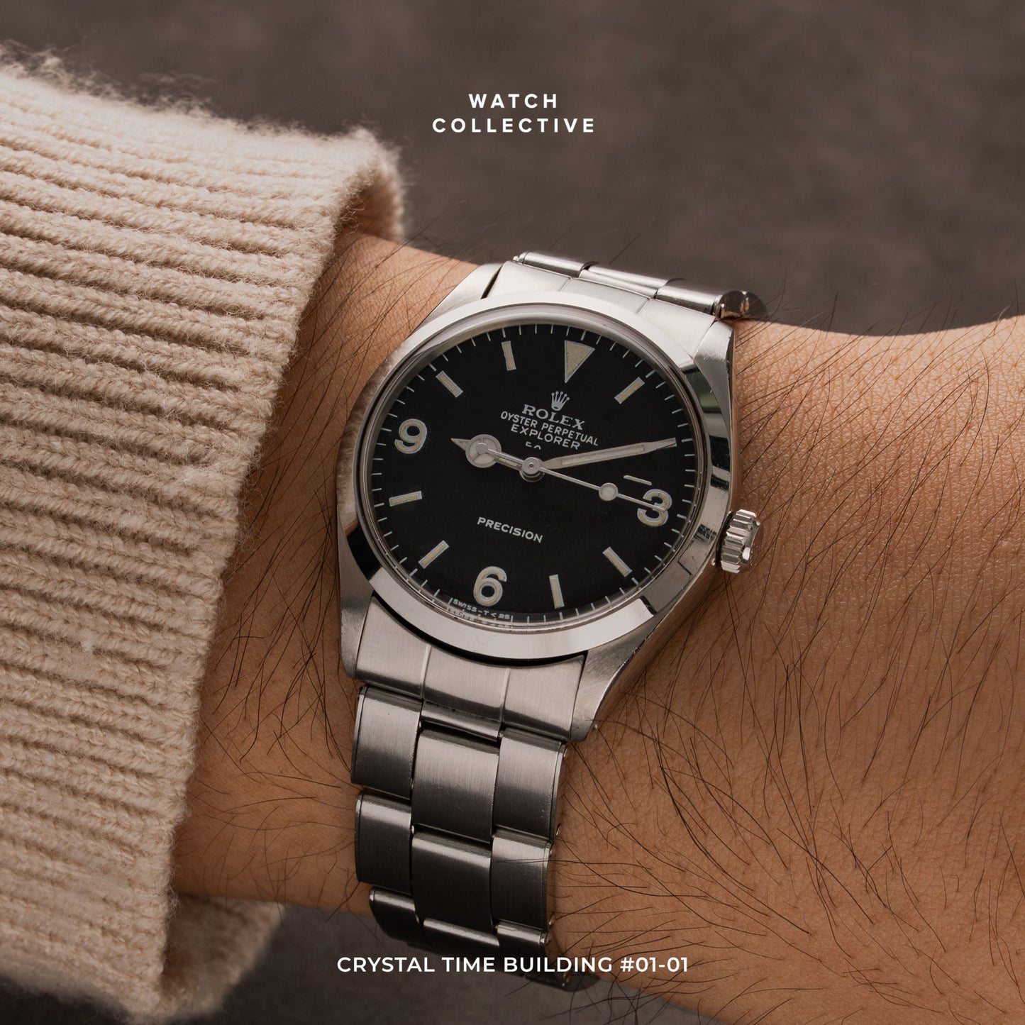 Rolex Stainless steel Recon black dial automatic 34mm 5500