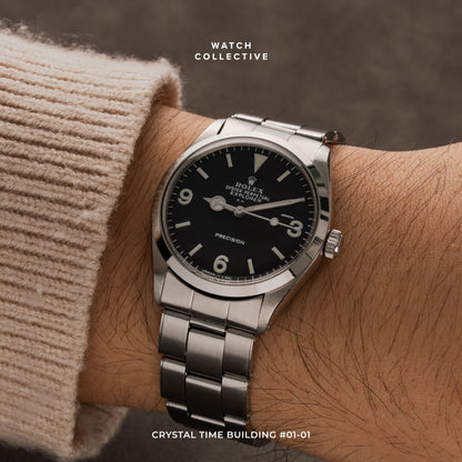 Rolex Stainless steel Recon black dial automatic 34mm 5500
