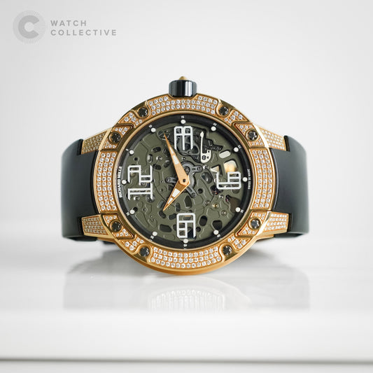 Richard Mille Rose Gold With extra custom diamond set bezel RM-033 42mm
