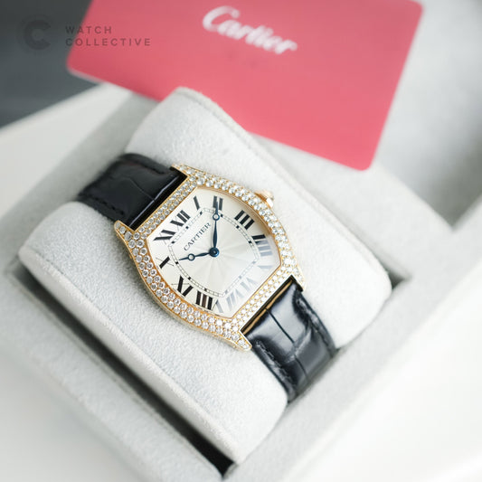 Cartier Tortue Rose Gold NOS 2023 FACTORY with factory diamonds 43mm manual WA503951