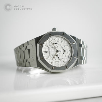Audemars Piguet Royal oak 36 dual time power reserve white big waffle dial 36mm automatic 25730ST