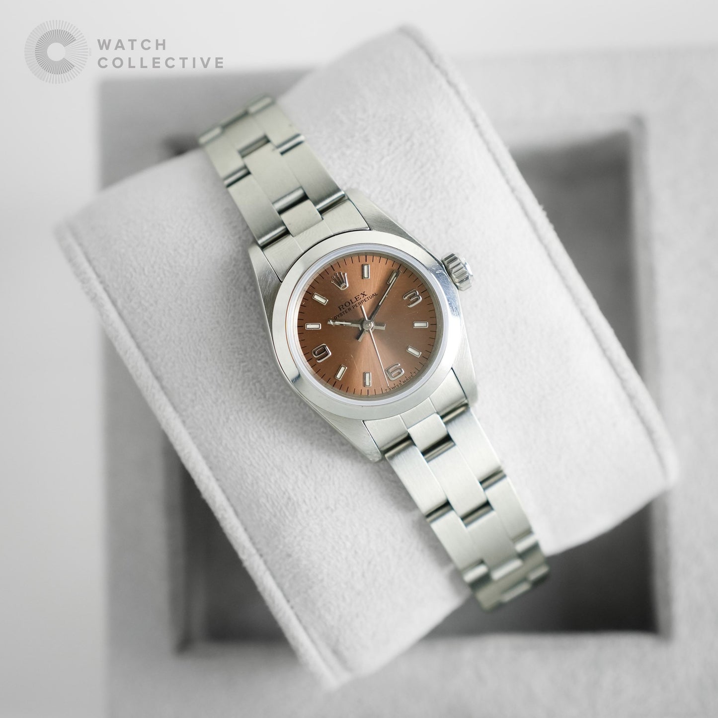 Rolex Oyster Perpetual Salmon dial stainless steel automatic 24mm 67180