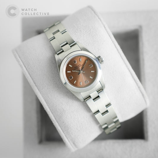 Rolex Oyster Perpetual Salmon dial stainless steel automatic 24mm 67180
