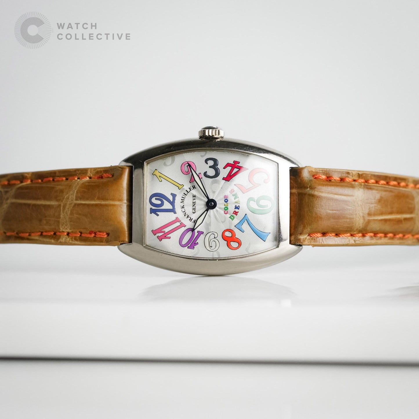 Franck Muller Cintree Curvex Color dreams 18k White gold 28x39mm quartz 7502 QZ
