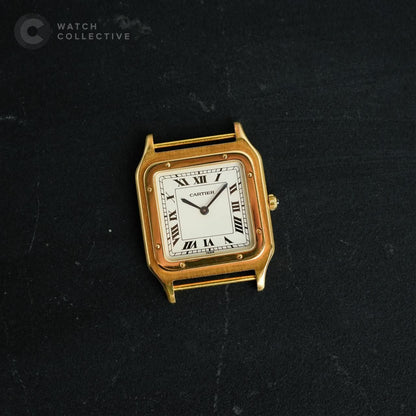 Cartier Santos Dumont 18k Yellow Gold Extra plate Paris dial 96054